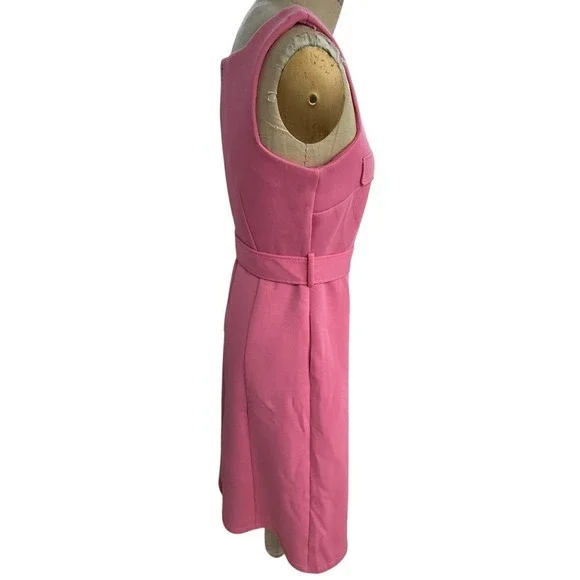Tuckernuck Atlantic Pacific Pink Square Neck Elle Belted Midi Dress Size M - Picture 5 of 11